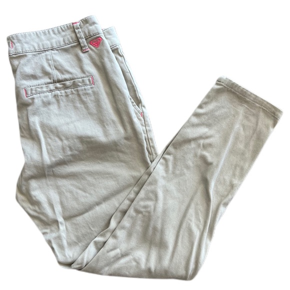 Roxy Tan Khaki Cotton/Spandex Pants Juniors size 5 - Picture 1 of 6